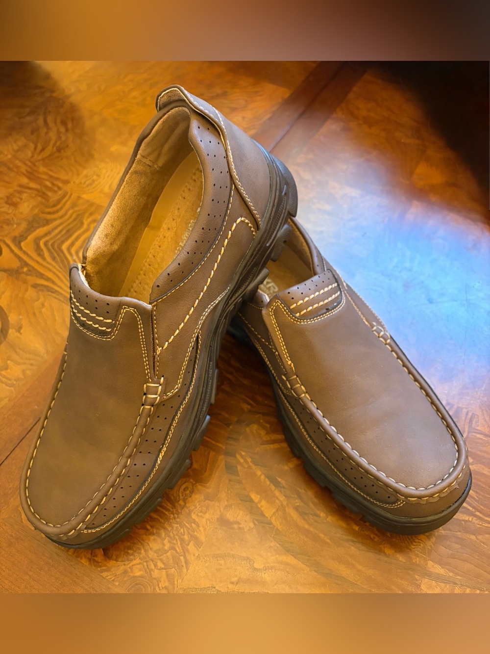 Men's Casual Slip-On Leather Loafers - Brown